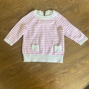 Cat & Jack pink and white striped sweater